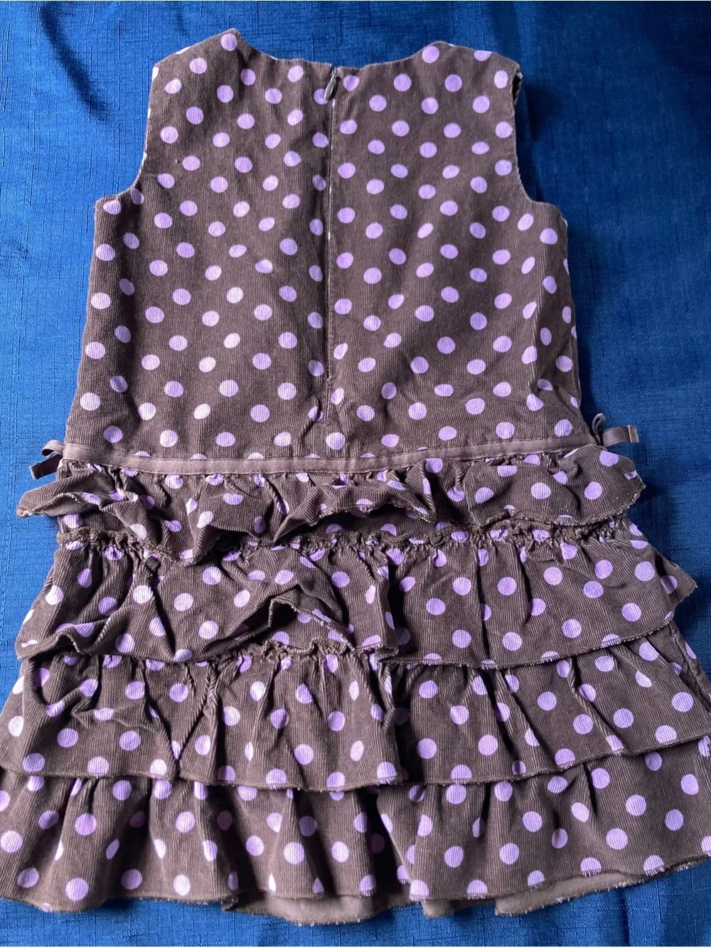 Carter's Brown Corduroy Dress with Pink Polka Dots